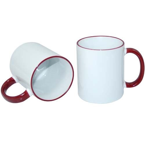 11oz Mug with coloured rim & handle
