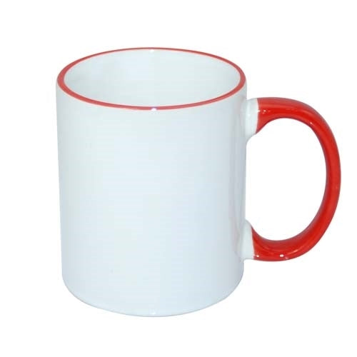 11oz Mug with coloured rim & handle