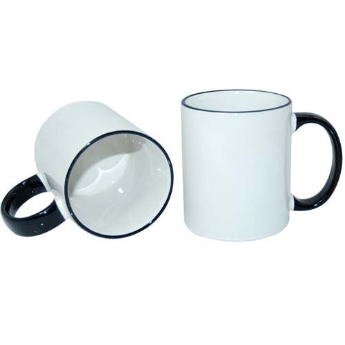 11oz Mug with coloured rim & handle