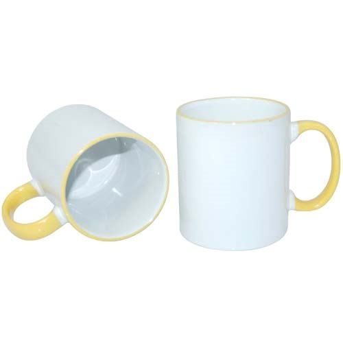 11oz Mug with coloured rim & handle