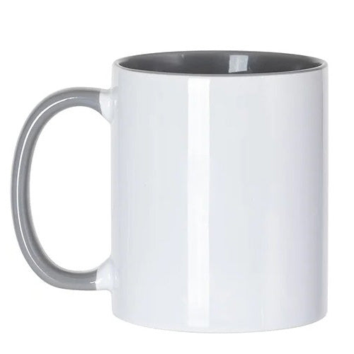 11oz Mug with Back/Grey inner and handle