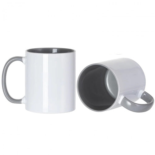 11oz Mug with Back/Grey inner and handle
