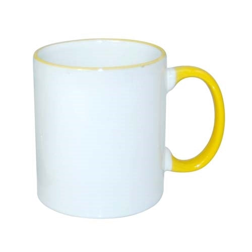 11oz Mug with coloured rim & handle