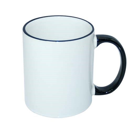 11oz Mug with coloured rim & handle