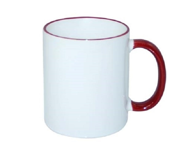 11oz Mug with coloured rim & handle